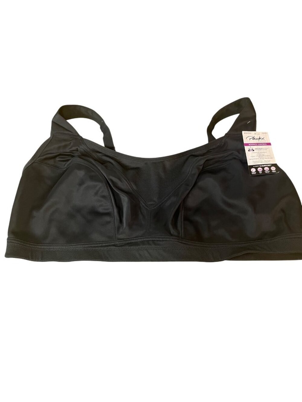 Playtex Secrets Bounce Control Wirefree Bra Black Sz 48DD  US4221